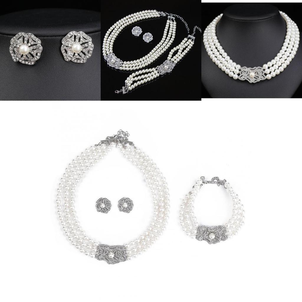 Water Diamond Geometric Jewelry Set For Wedding Bride Party Accessory Gift For Women