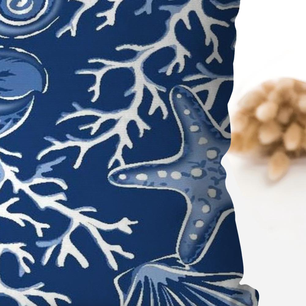 1pc Marine Organism Shells Pillow Case Square Pillow Bedroom Sofa Leisure Comfort Cushion Car Living Room Home Decoration 40X40