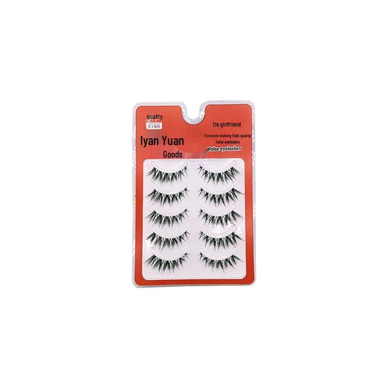 

Iyanai Fox-Style Slanted Eyelids Lengthening m17 Natural Dense False Eyelashes with Transparent Stem