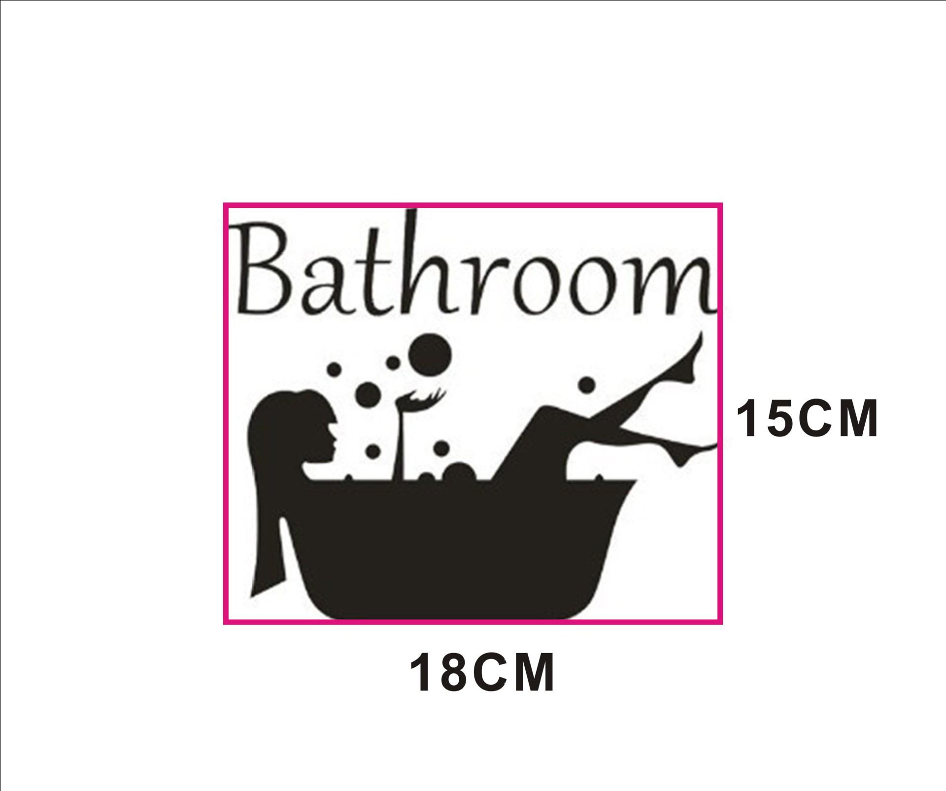 New Style English Wall Sticker for Bathroom Doors and Windows M-05