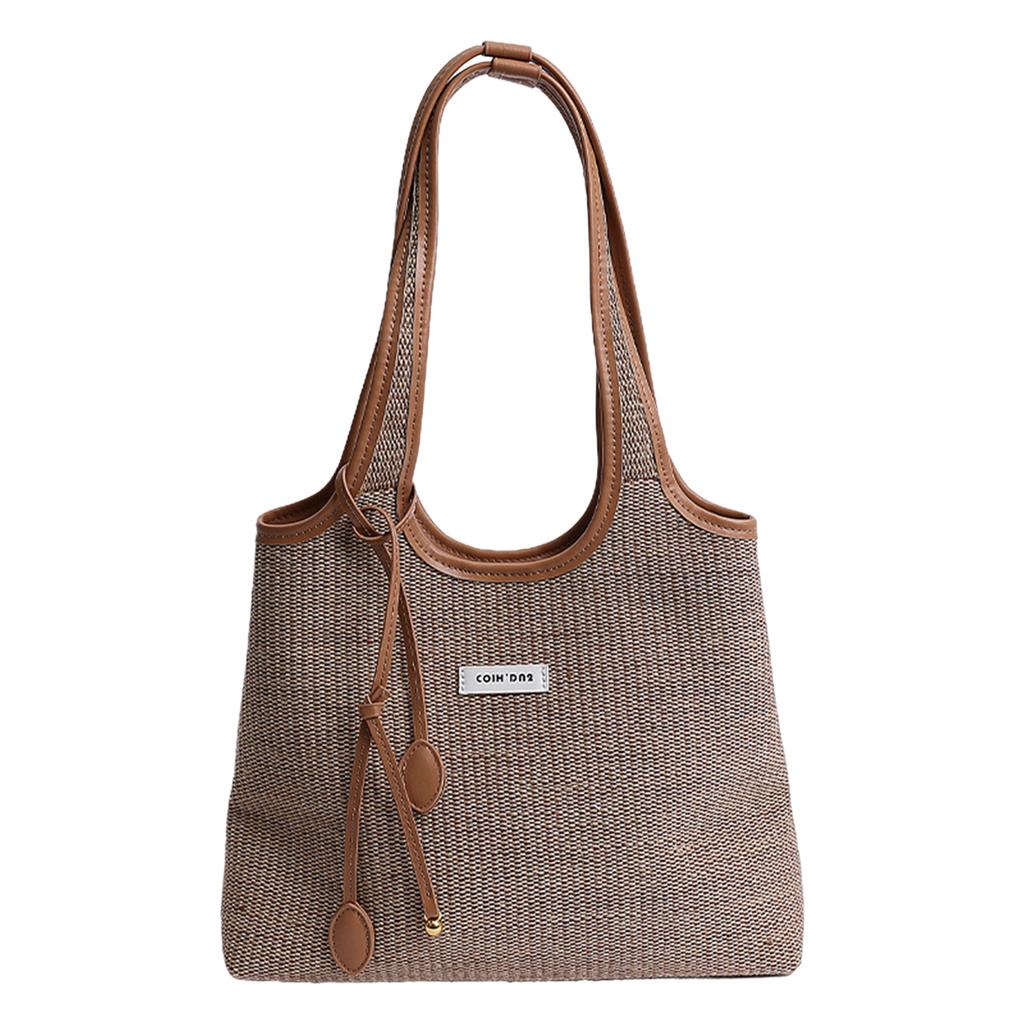 Striped Canvas Tote Bag for Women Large Capacity Shoulder Crossbody Bag Fashion Commute School Bag