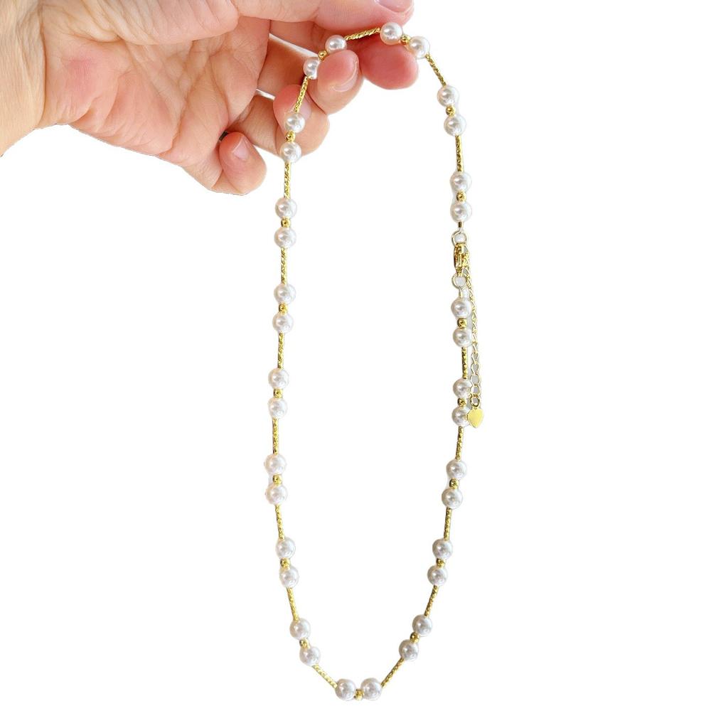 High Gloss High Quality Artificial Crystal Pearl Necklace Clavicle Chain