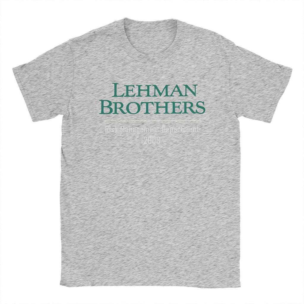 Lehman Brothers Risk Management Department T Shirt for Men Pure Cotton Casual TShirt Round Neck Tees Short Sleeve Clothes