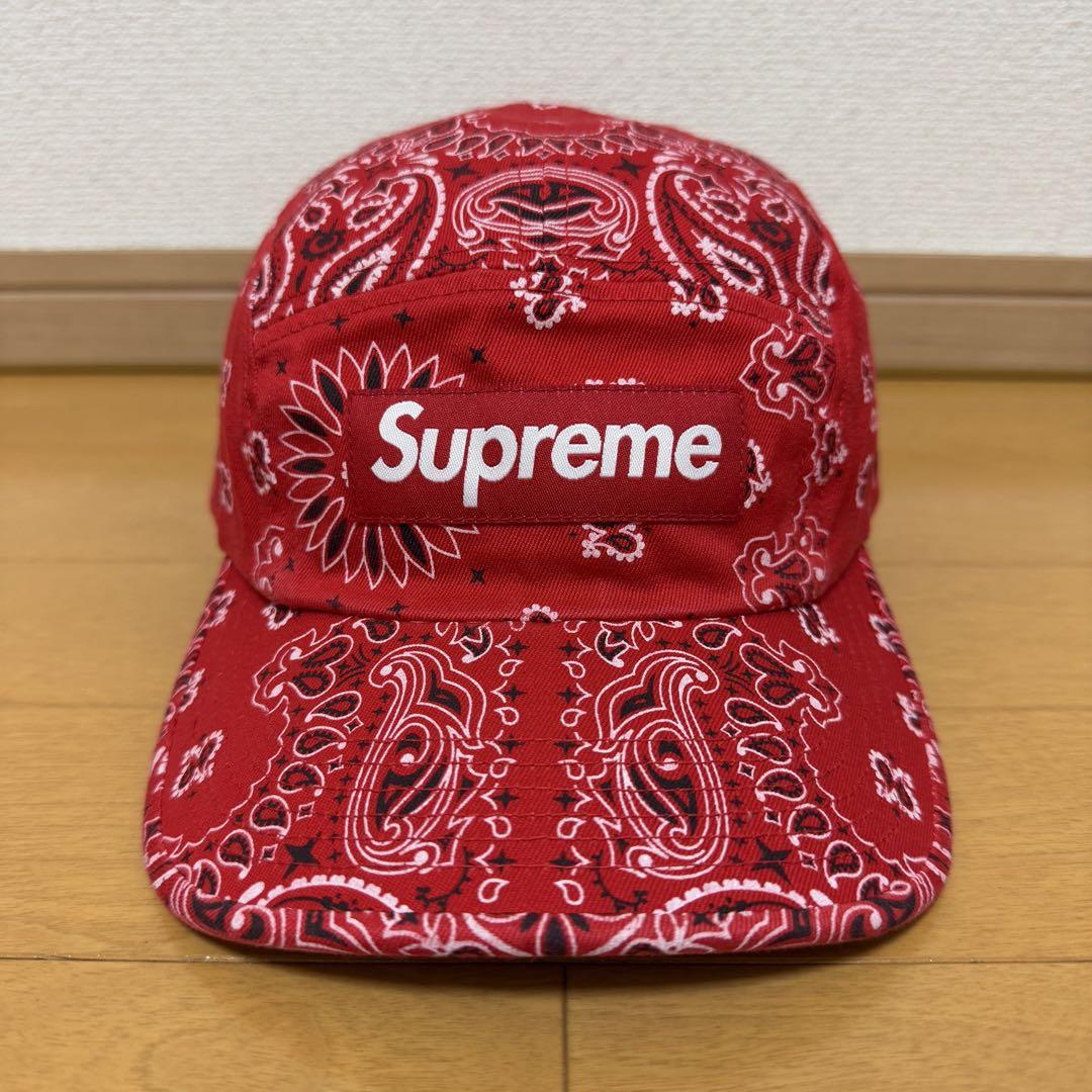 

[USED] Supreme Bandana Camp Cap Red 21ss