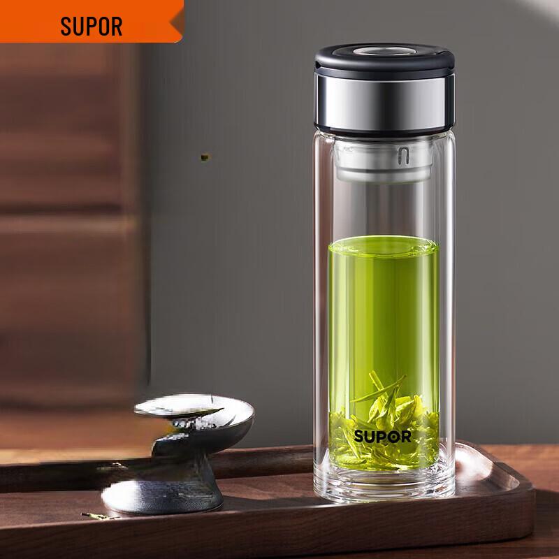 SUPOR Double-Layer Heat-Resistant Glass Tea Infuser Bottle