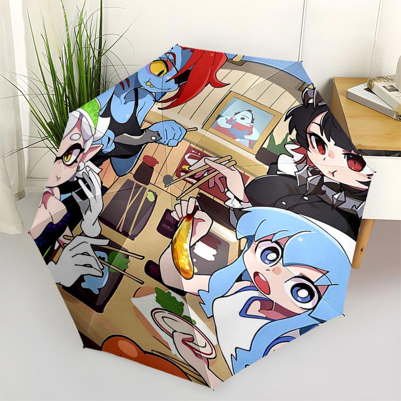

1pc Outdoor Umbrella with Anime Characters - Automatic Opening/Closing, Portable 3-Fold Design, 8-Rib Iron Frame - Perfect Gift for Fans, Travele
