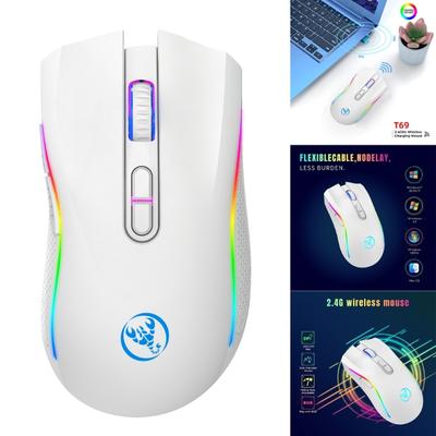 New T69 2.4G Wireless Mice Cordless Portable Optical Gaming Mouse 4800DPI for Business Travel Office Home School Gift
