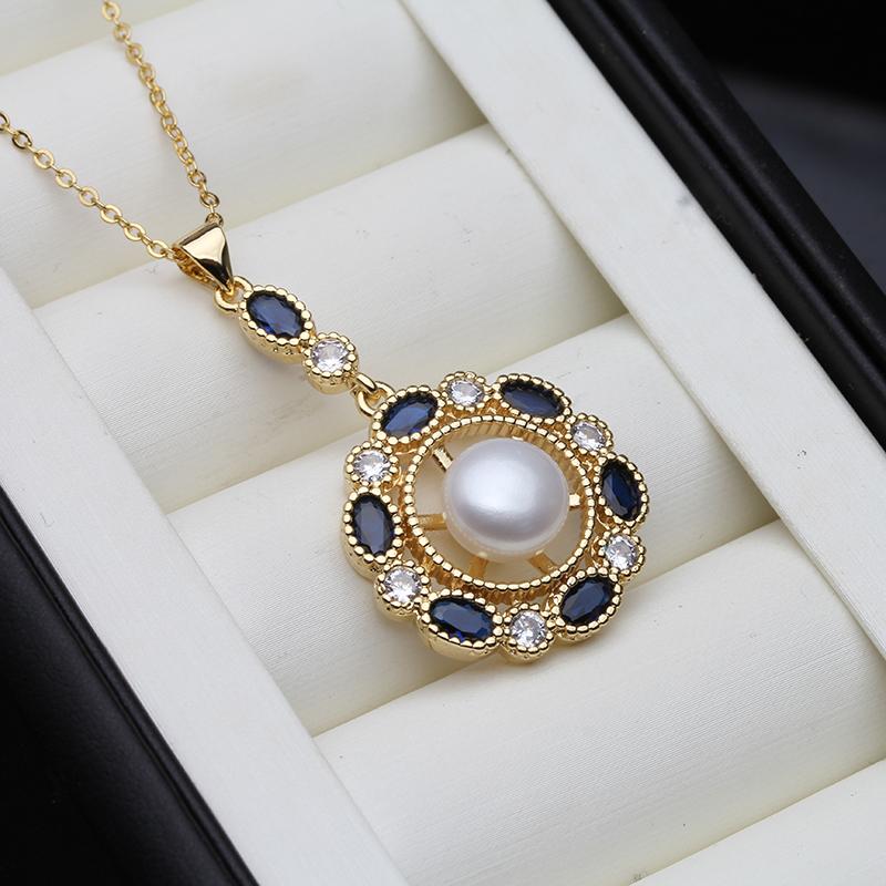 Beautiful Black 925 Silver Pearl Pendant Women,Real Cultured Natural Freshwater Pearl Pendant Wife Birthday Gift White