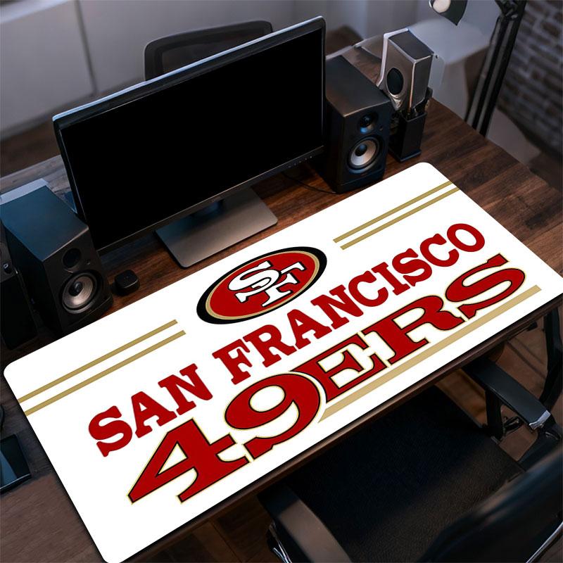 49ers Mouse Pad, Large Gaming Desk Mat, Non-slip XXL Mousepad for Laptop & Tablet, Mini PC Playmat with Stitched Edges