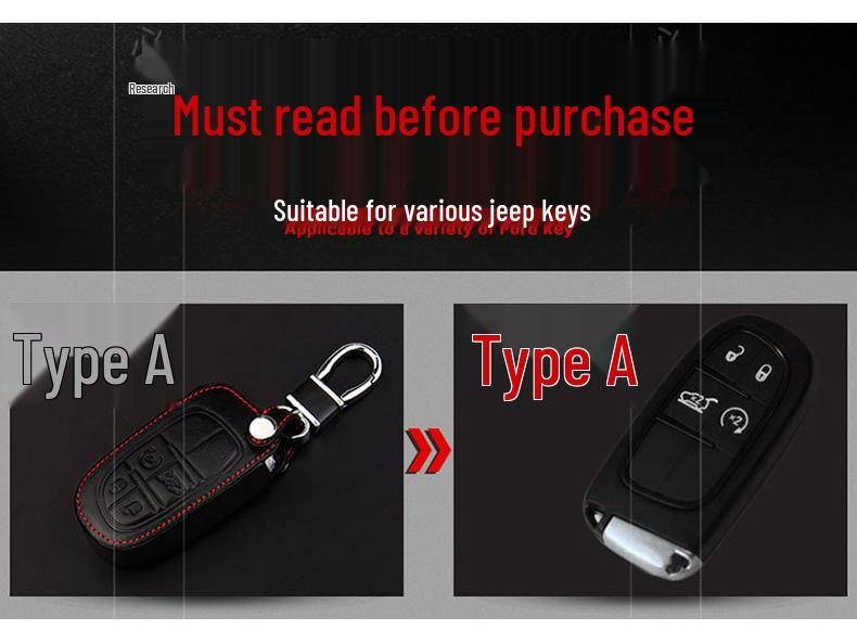 Jeep Liberty, Renegade, Grand Cherokee, Compass Genuine Leather Key Cover