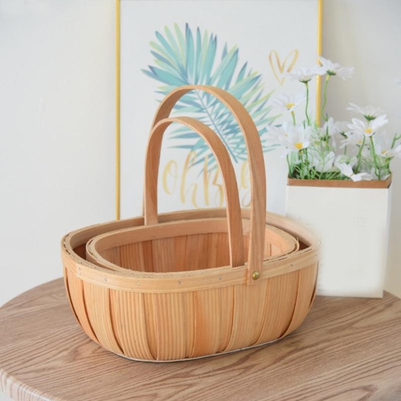 Cesto da picnic grande in vimini con manico Designs Accessorio per giardino Frutta Caramelle Vino e Raccolta Uova di Pasqua