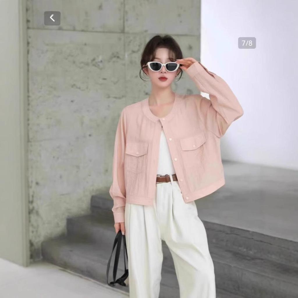 2025 Women's Lightweight Linen Sun Protection Shirt - Slimming, Breathable, Single-Breasted, Casual Short Jacket