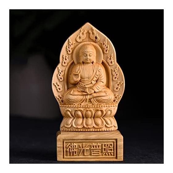 Wood Carving Buddha Statue Amitabha Nyorai Natural Cliff Kashiwagi Buddhist Altar Buddha Statue Buddhist Equipment Main Image Zodiac Guardian Zodiac