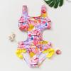 Flamingo Print Girls' One-Piece Swimsuit for Ages 3–12, In Stock