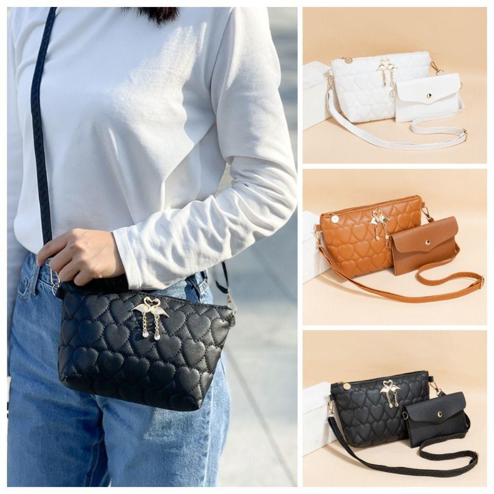 

Elegant Love Embroidered Shoulder Bag Cygnet Tassel Mobile Phone Messenger Bag Work чорний
