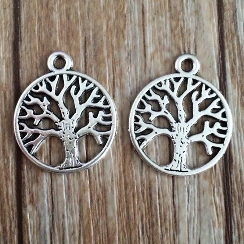 12pcs Tree of Life Charms Pendants Alloy Tree Bead Charm Craft Supplies for Bracelet Necklace Jewelry Making Findings Accessory,3 Colors