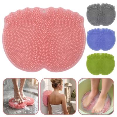 With Suction Cups Silicone Foot Cleaning Massage Mat for Daily Bath Use