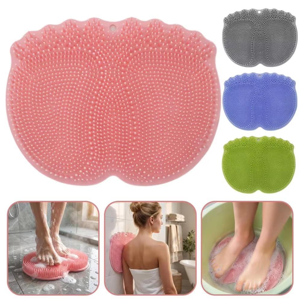 Hands-Free Silicone Foot Cleaning Massage Mat Non Slip Foot Scrubber Pad  for Daily Bath Use