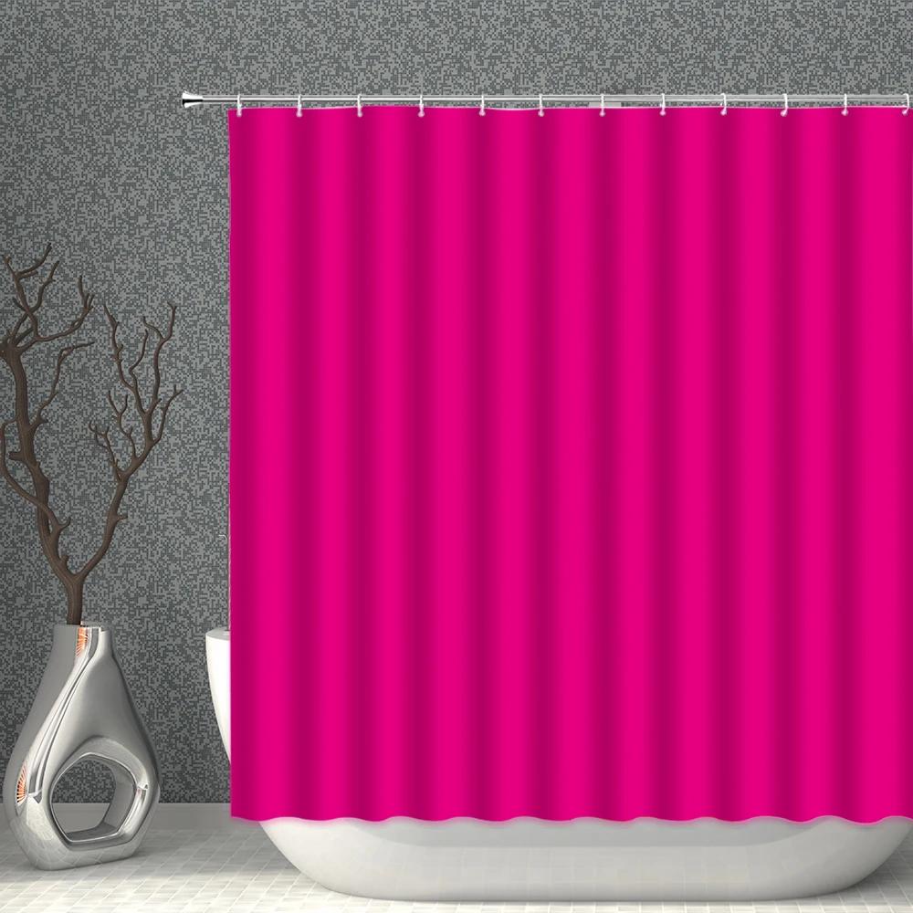Pure White Grey Polyester Fabric Shower Curtains Black Blue Yellow Gradient Purple Waterproof Bath Curtain For Bathroom Decor