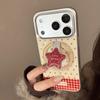 Red star contrasting color is suitable for Apple 17promax mobile phone case iphone16 magnetic suction bracket 13 electroplating personality 15