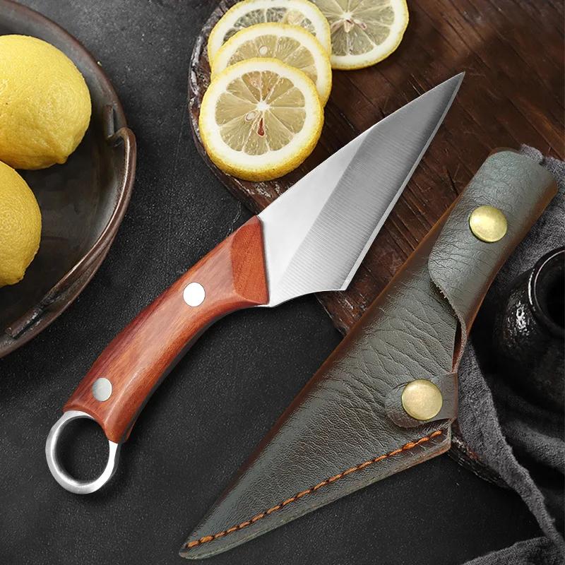 Cuțit de dezosat Oțel inoxidabil Fructe Curățat Cuțit de bucătar Tăiat Carne Porc Vită Oaie Pește Bucătărie Bucătar Măcelar Satâr Cuțit cu Husă