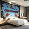 Tapestry da Parete Chainsaw Man Appeso Estetico alla Parete Coperta in Tessuto Stampato Arazzi Decorativi per Camera da Letto Soggiorno Arredamento per la Casa