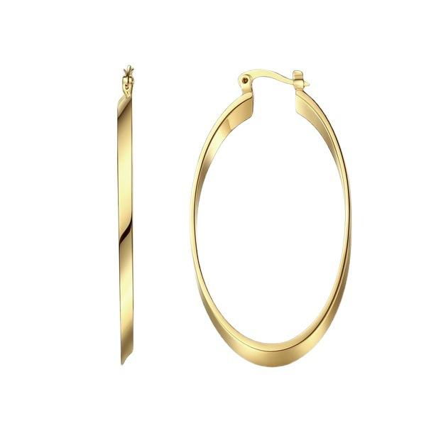 Übertriebene große Ohrringe, Ohrringe und Ohrclips mit 14K Gelbgoldplattierung.