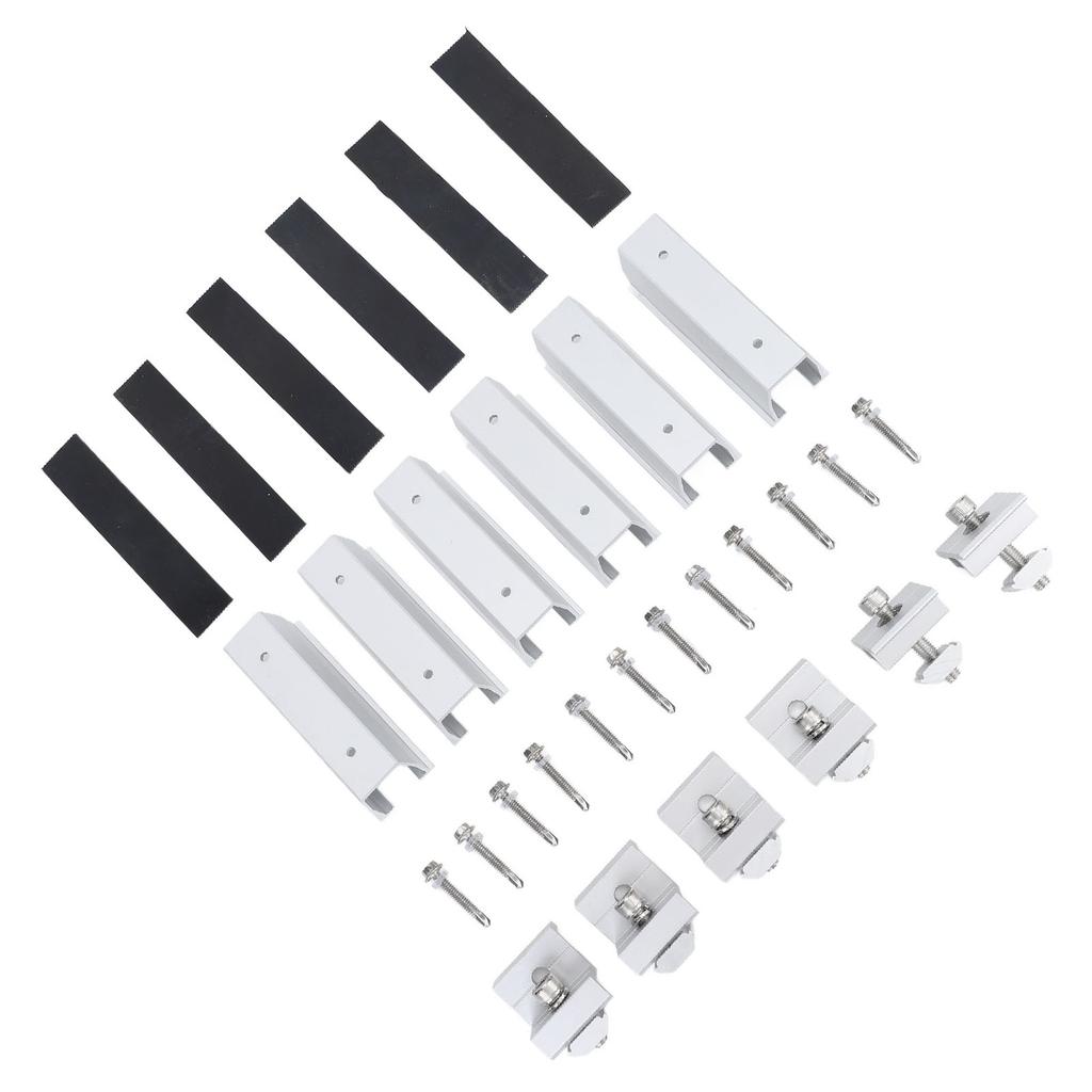 Solar Panel Mounting Bracket Kits Aluminum Alloy Flat Roof Solar Panel Mounting Brackets End Clamps