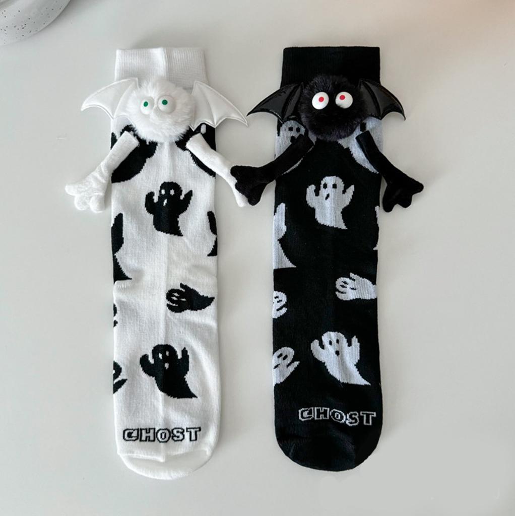 Women's Halloween Socks Cute No Magnetic Hand In Hand Socks And Middle Tube Cartoon Socks