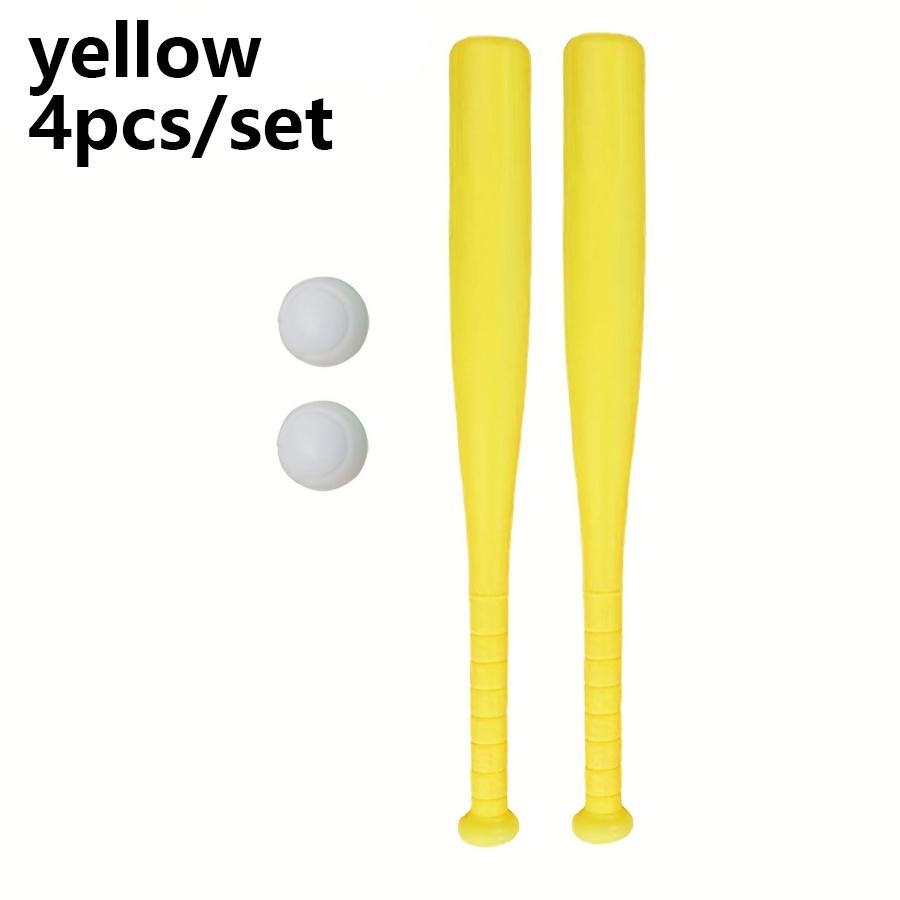 2/4pcs Lightweight Plastic Baseball Bat with Ball Set Training Practice Bat for Beginners Outdoor Sports Equipment for JXB