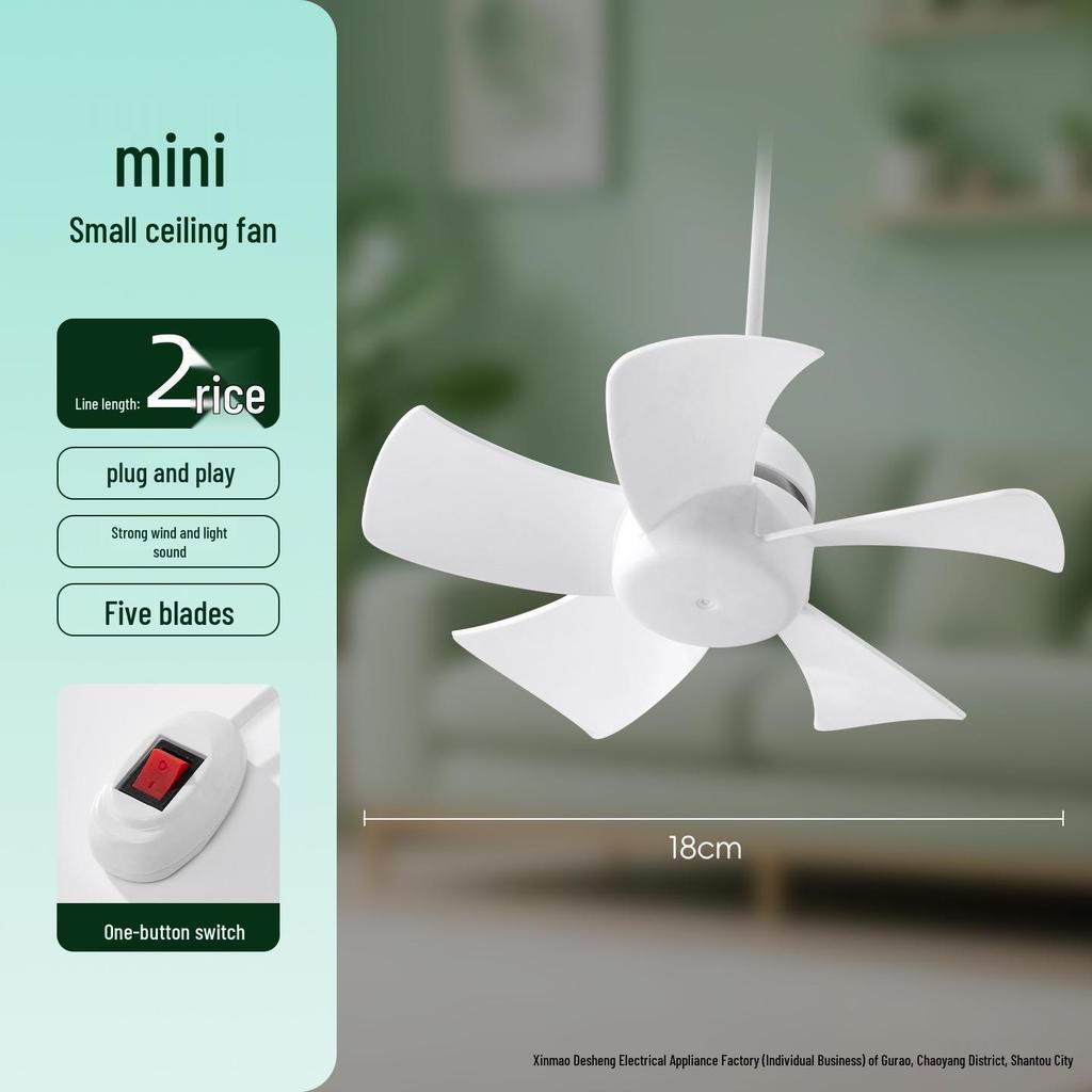 Portable Five-Leaf Swirl Fan with Creative Lamp Socket & Brushless Motor