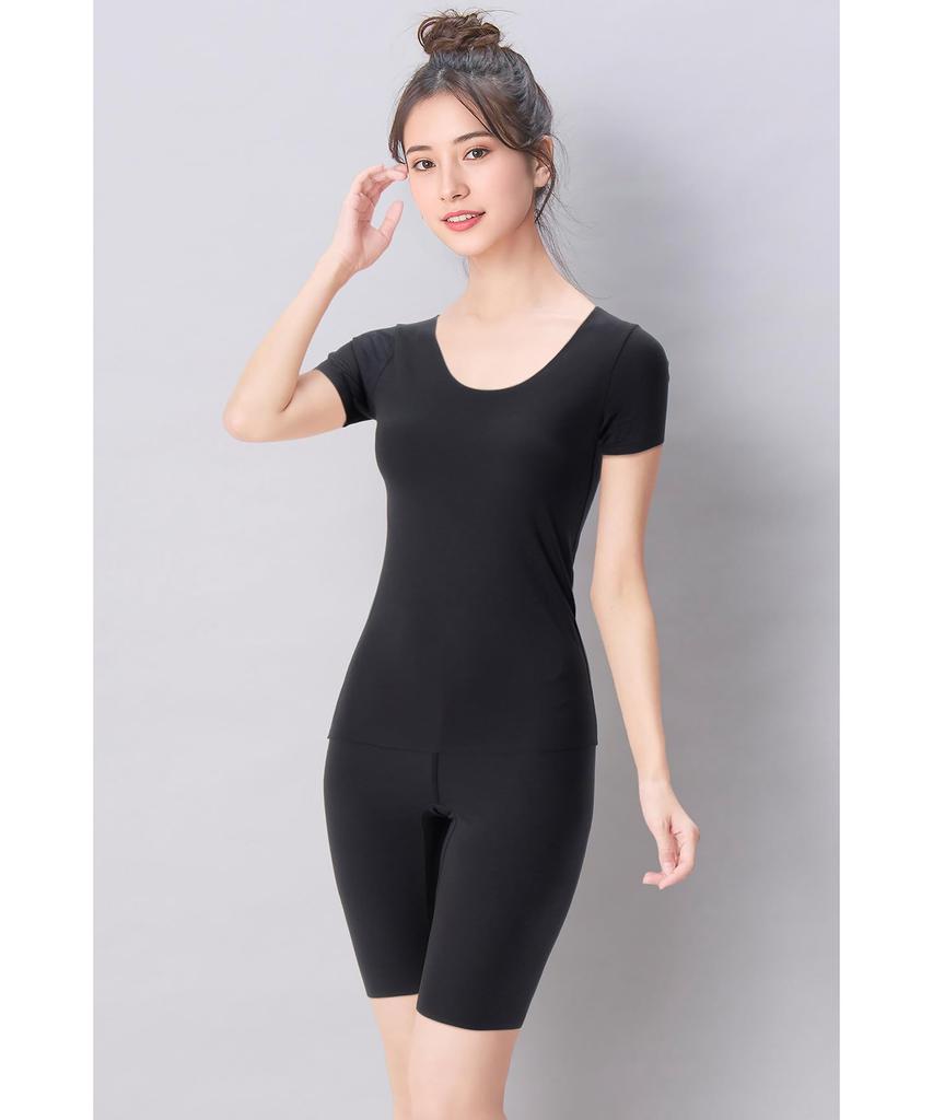 Warm Cotton Show Through Resists Stuffiness Cotton Comfort Short BL Wing/Wacoal Innerwear, 100% (Skin Side), Won't Outerwear, [Luxurious Flat], 3/4