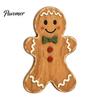 Small Wooden Candy Cane Decor Christmas Gingerbread Man Decor, Rustic Gingerbread, House Figurines, Xmas Cute Lady Figurines Tabletop Ornaments