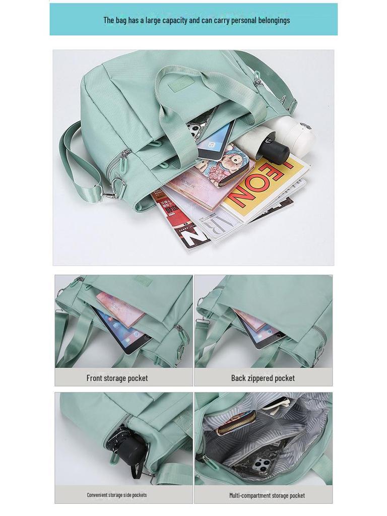 Versatile Women's Large Nylon Tote - Single-Shoulder, Simple Korean-Style Handbag for Shopping