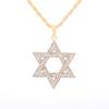 Exquisite Hip Hop Star of David Pendant Men Women Gold Color Star Inlaid Zircon Necklace Charm Trend Jewelry Birthday Gift