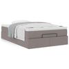 Cadre de lit avec matelas - Maison Exclusive - 120x200 cm - Tissu taupe - Rangement sous le lit