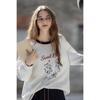 TonLion Women's Letter Print Round Neck Sweatshirt