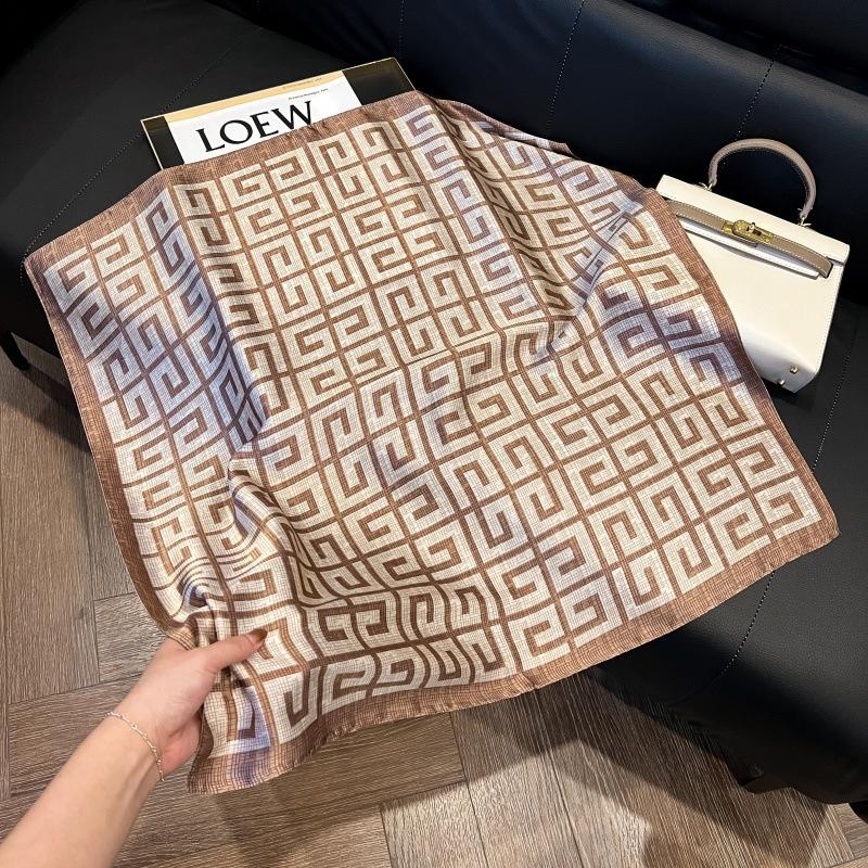 New silk scarf women's fashion versatile high-end small square scarf Korean version neck protection scarf spring and autumn retro scarf binding bag