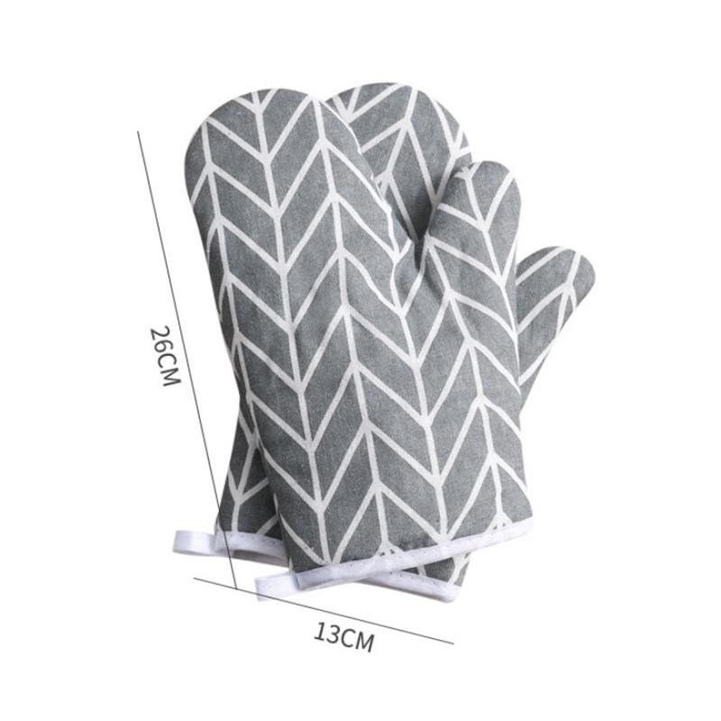 1Pair Kitchen Potholders Pad And Stove Oven Gloves Set Mitts Heat Resistant Thermal Anti-Heat Take  Pot Cooking Baking Gloves