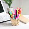 NUOBESTY 6Pcs 2.95X2.95X2.36in Mini Wood Woven Baskets Small Baskets Miniature Artifical Wood Woven Baskets Mini Straw Woven Storage Basket Without