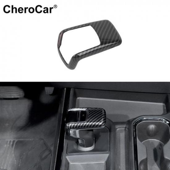 Car Gear Shift Knob Lever Cover Trim For Chevrolet Silverado 22-24 Carbon Fiber
