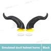 BLALION 2Pcs Motorcycle Helmet Decoration Devil's Horns Style Motorbike Helmet Accessories Stickers Cosplay Styling with Sucker