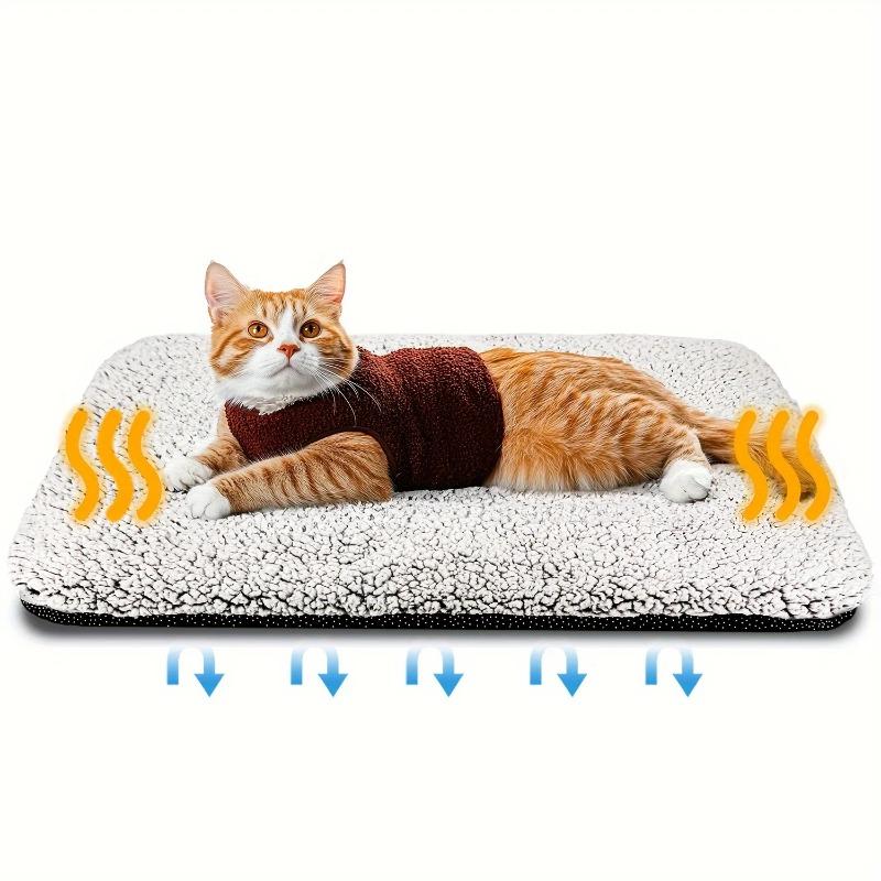 Washable Pet Heating Pad - Removable Self-Warming Dog Cat Mat Cozy Thermal Cushion for Indoor Pets Winter Bed Pad