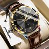 POEDAGAR Top High Quality Man Clock Leather Date Week Quartz Fashion Men Watch Waterproof Luminous Business Casual Men's Watches