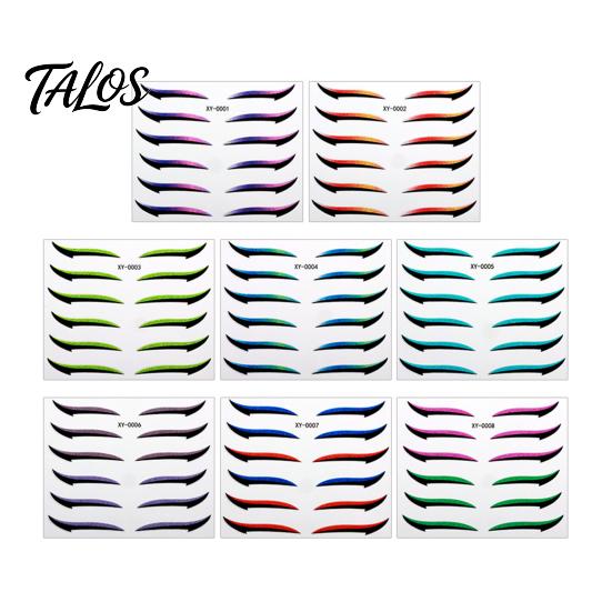 Talos 8Pcs Self Adhesive Eyeliner Stickers, Waterproof Glitter Eye Tattoos, Shiny Foil Eyelid Decals for Party Nightclub, Festival Makeup A