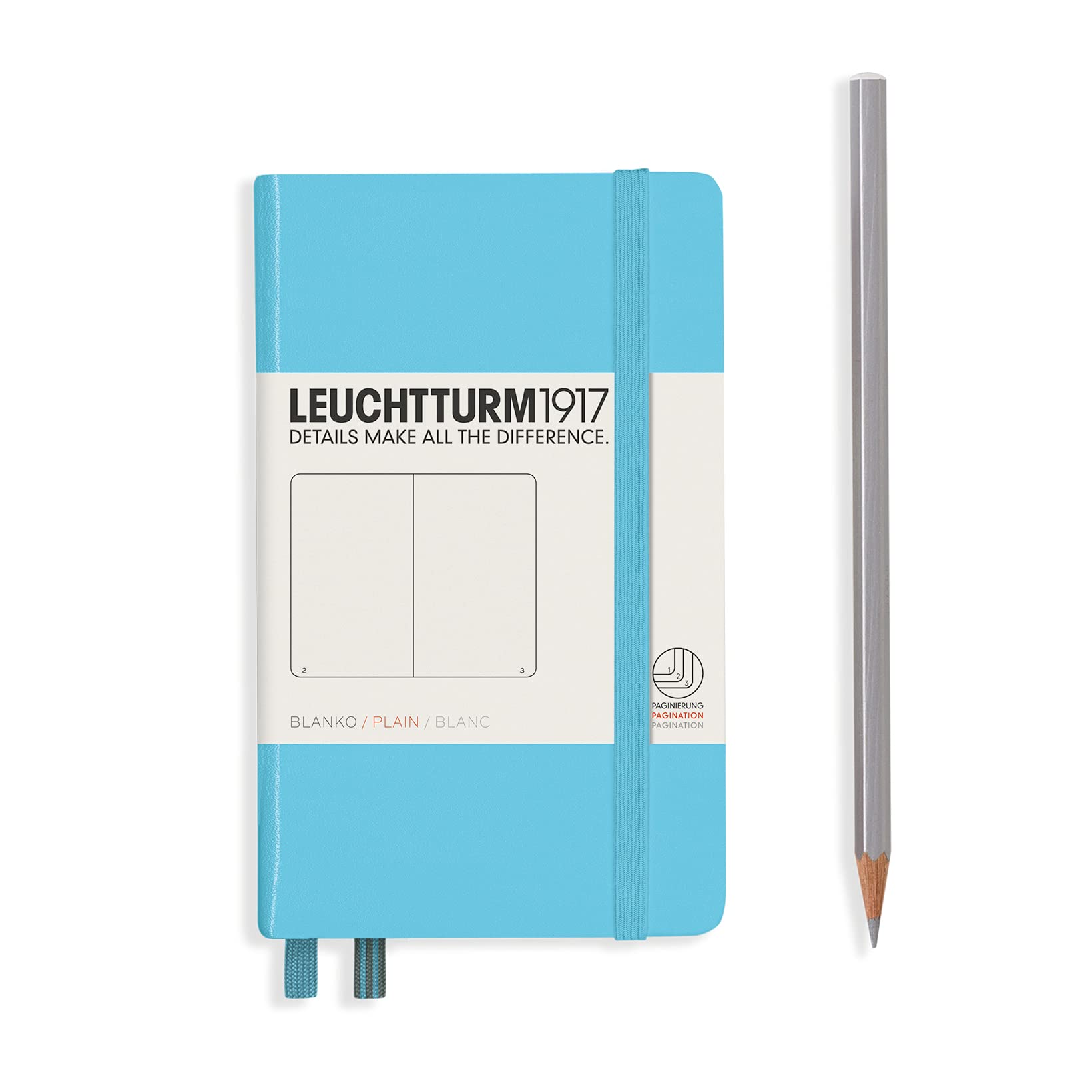 

Leuchtturm A6 Ice Officially Imported Notebook, Blank, Blue, 357478,