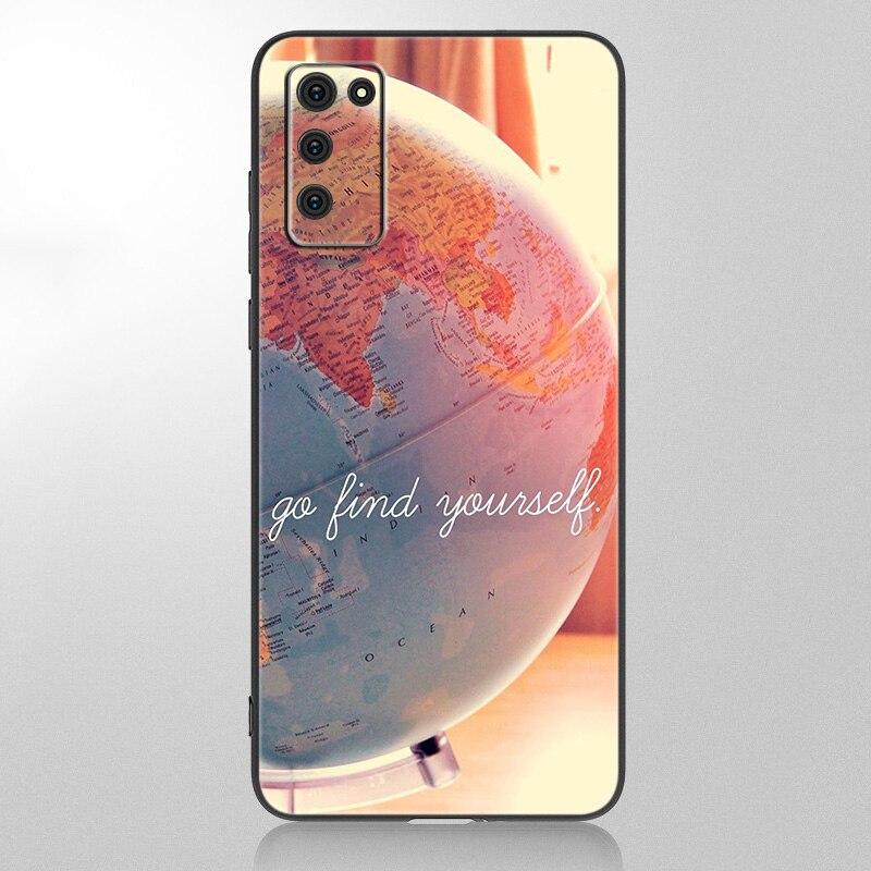 Lustige Reise Karte Telefon Fall Für Samsung Galaxy A12 A02S A22 A32 A52 A72 A71 A51 A41 A31 A21 A11 A50 a70 A10S A20S Schwarz Abdeckung