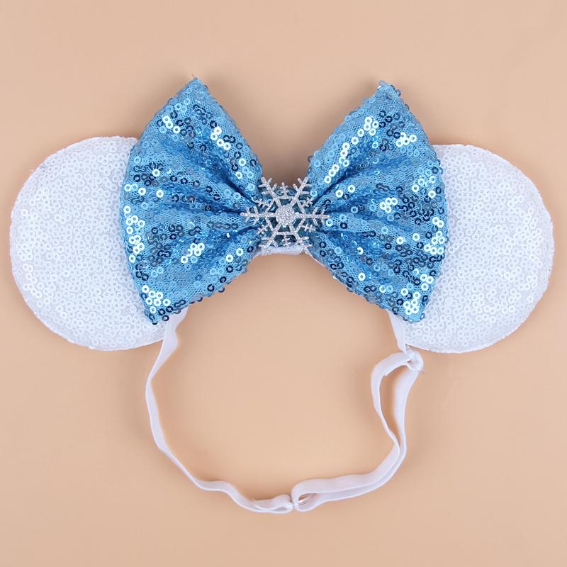 Bentiță Elastică Ajustabilă Urechi de Șoarece Disney Pentru Bebeluș Adult Paiete Fundă 5" Bentiță de Păr Festival Petrecere DIY Accesorii de Păr