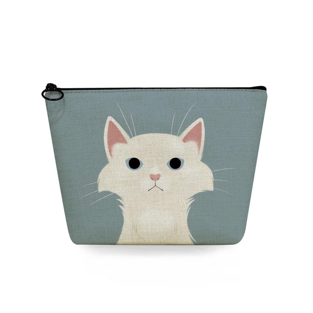 Women Black Cat Print Cosmetic Bag Toiletries Organize Travel Storage Case 6740 KTB