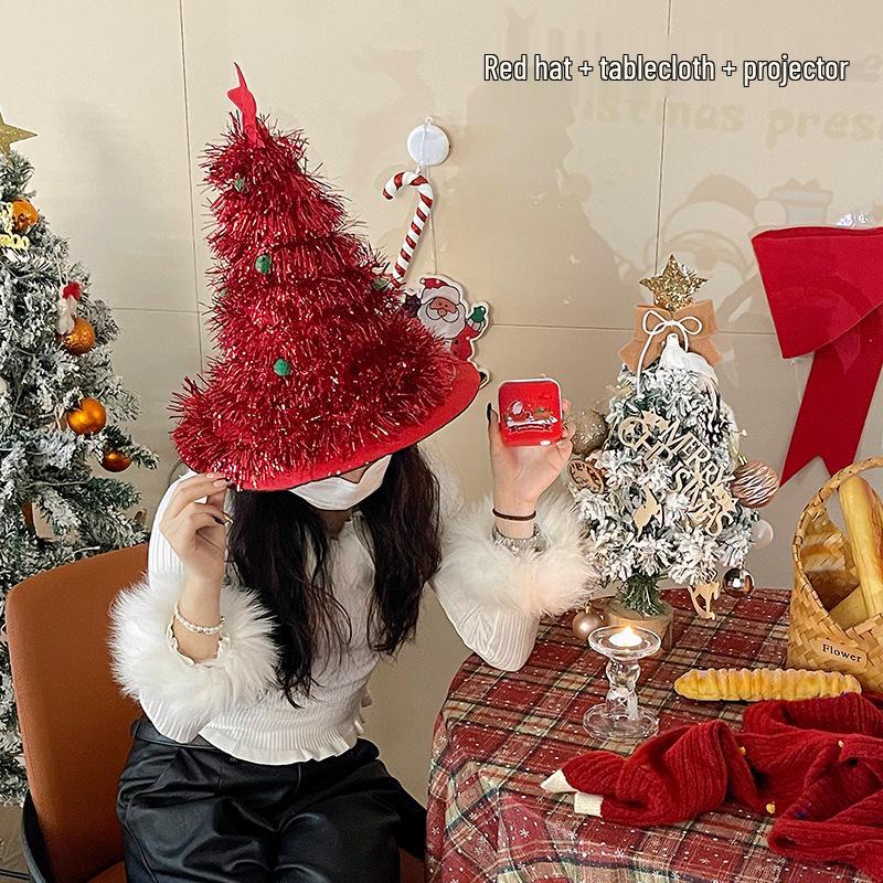 Korean Christmas Tree Hat for Adults & Kids - Festive Theme Party Costume & Photo Prop.